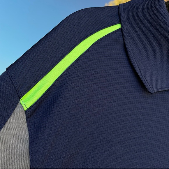 NFL Team Apparel Seattle Seahawks Navy/Action Green Logo Polo XL - Picture 3 of 11